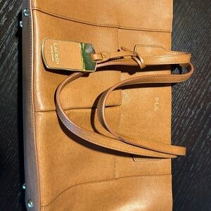 Lauren Ralph Lauren Tan Leather Tote